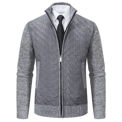 Herren Steppjacke Modern Struktur Obermaterial Hochkragen - BerlinGlamour