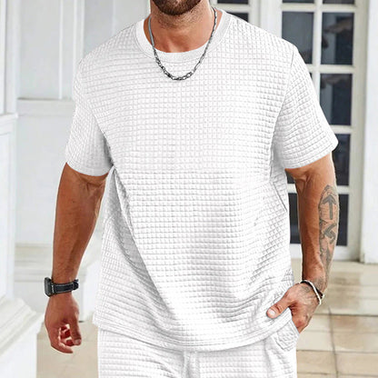Herren T-Shirt Lässig Strukturiert Berlin Style
