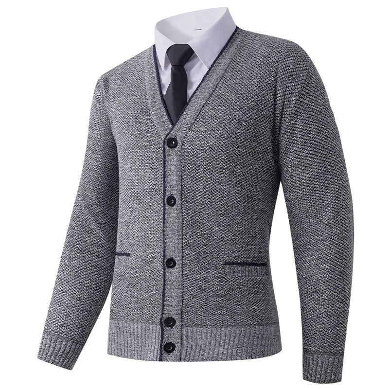Herren Strickjacke V-Ausschnitt Klassisch Elegante Männerjacke