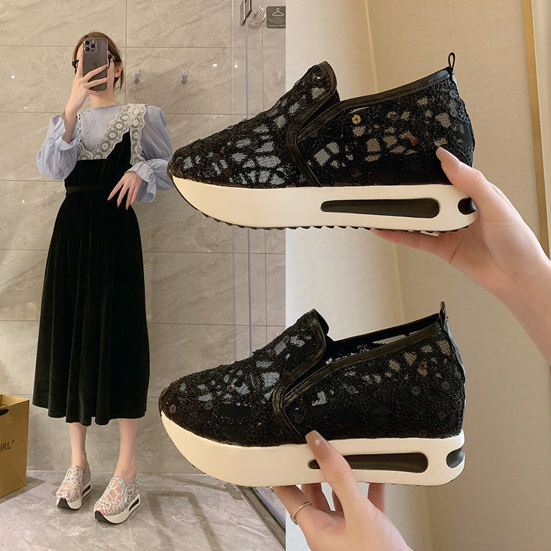 Damen Sneaker Glamourös Glitzer mit bequemer Sohle