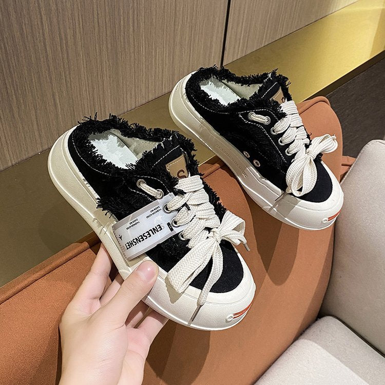 Damen Sneaker Bequem Fleece Obermaterial Modern