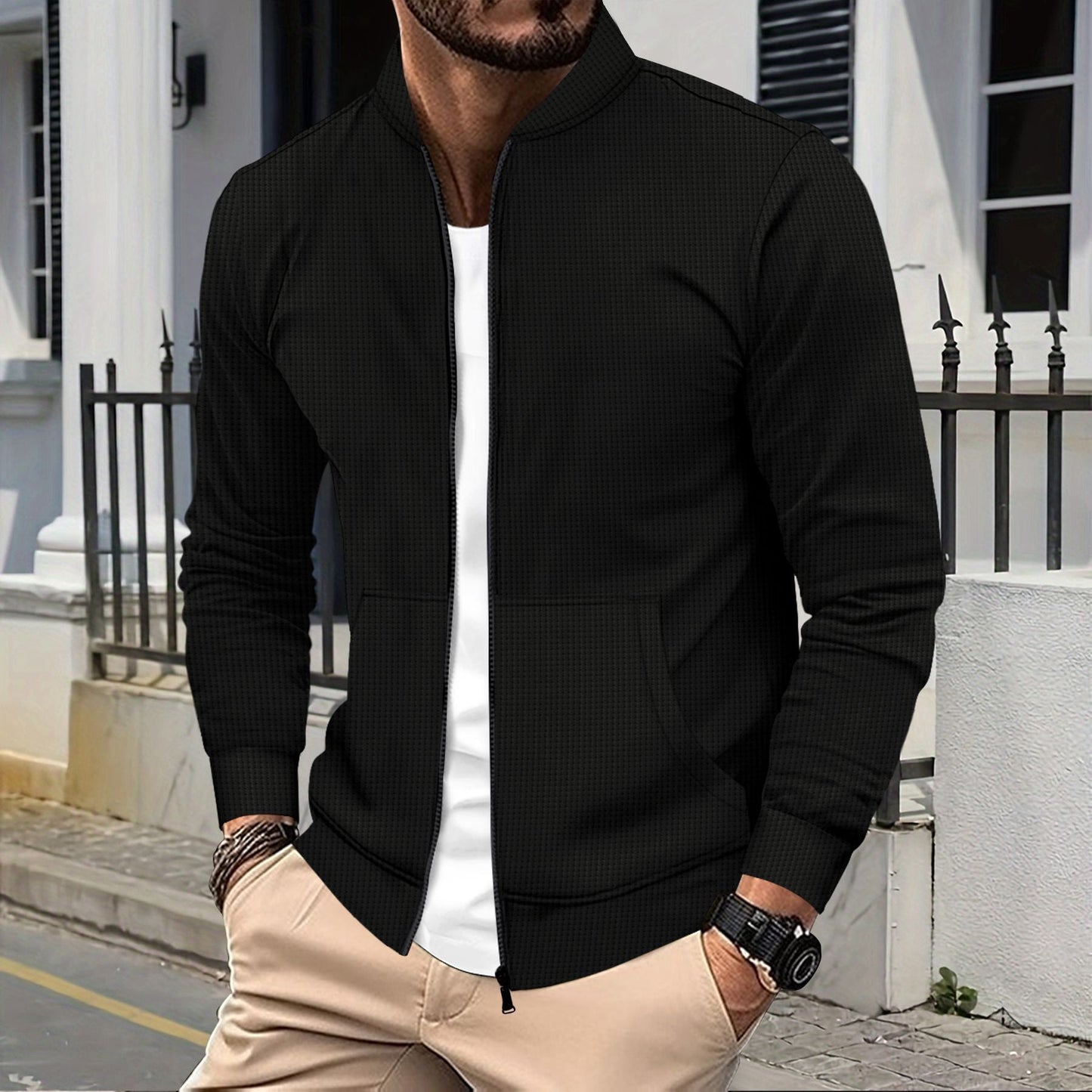 Herren Sweatjacke Sportlich Modern mit Taschen - BerlinGlamour