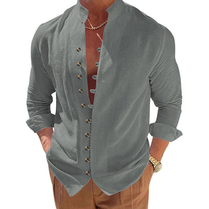Herren Hemd Modern Stehkragen Slim Fit Designer