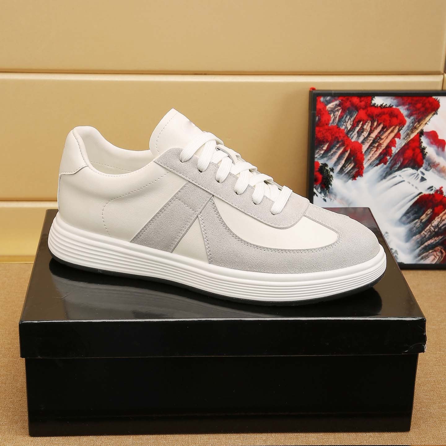 Damen Sneaker Leder Bequem Komfortabel Modisch