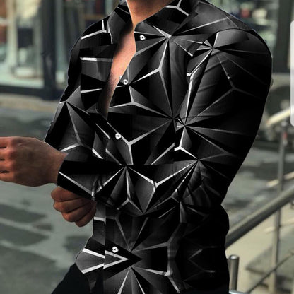 Herren Langarmhemd Modern 3D Design Berlin Style - BerlinGlamour