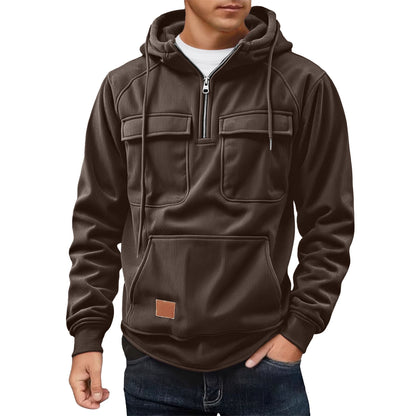 Herren Fleece Hoodie Warm mit Taschen Modern
