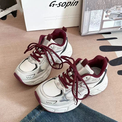 Damen Sneaker Sportlich Atmungsaktiv Stabiler Laufschuh