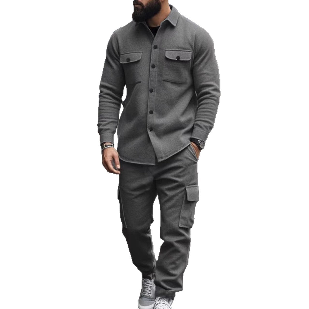Herren Cargo-Hose Pflegeleicht Modern Mit Knöpfen
