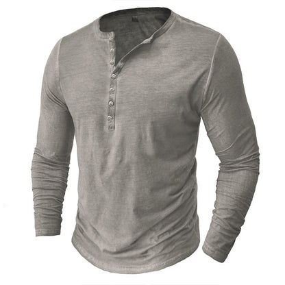 Herren Langarmshirt Moderner Kragen Trendy Style