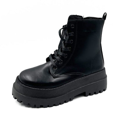 Damen Stiefel Robust Plateau Elegant Leder