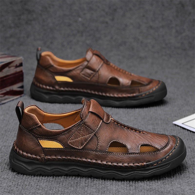 Leder Sandalen Herren atmungsaktiv verstellbar