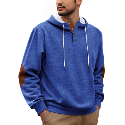 Herren Kapuzenpullover Modern Strukturiert Mit Knöpfen
