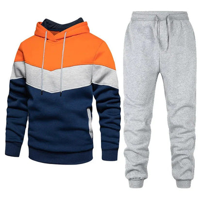 Herren Sportjacke Kapuzenjacke Jogger Style Farbblock
