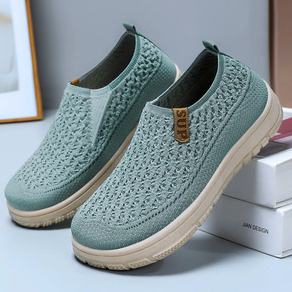 Damen Slip-On Schuhe Elastisch Bequem Strick