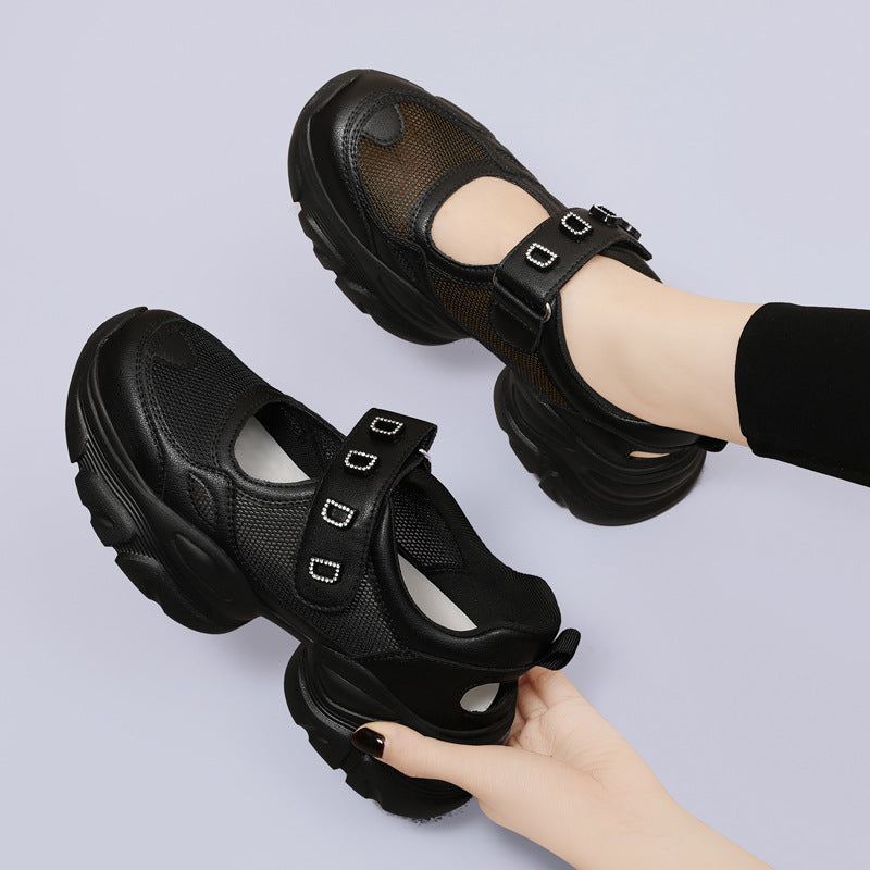 Damen Sneaker Sportlich Komfortabel Mit Verstellbarem Riemen