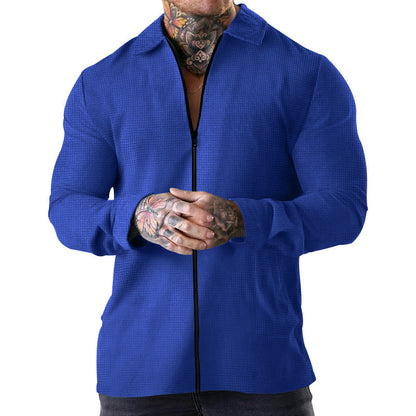 Herren Pullover Sportlich Reißverschluss Strukturiert Modern