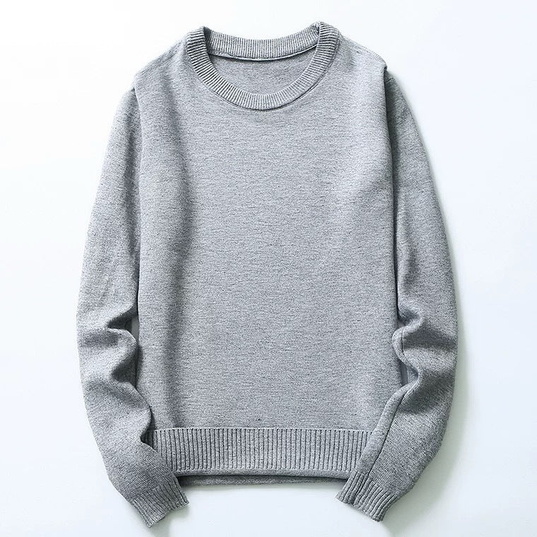 Herren Pullover Feinstrick Rundhals Klassisch Elegannt