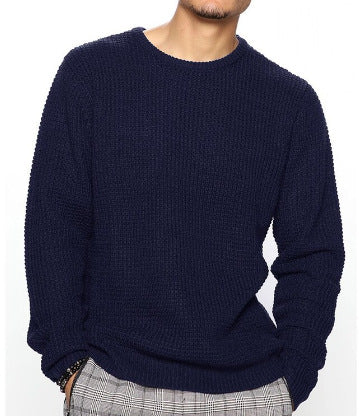 Herren Pullover Rundhals Struktur Modern