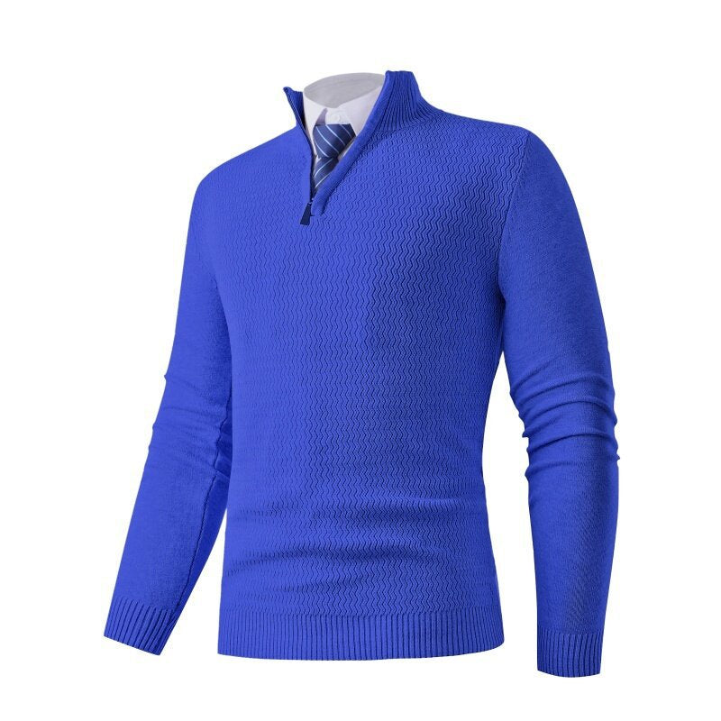 Herren Pullover Strick Modern Stehkragen