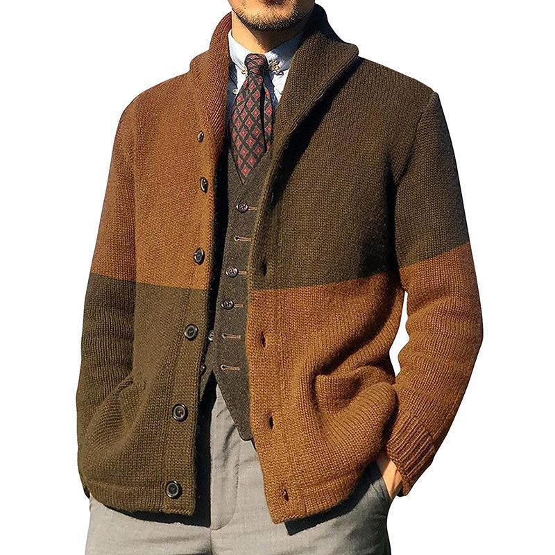 Herren Strickjacke Elegante Mit Kragen und Knöpfen Modern