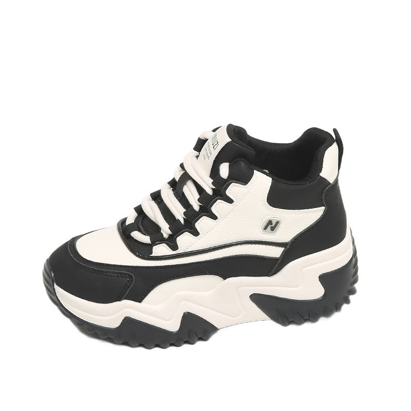 Damen Sneaker High-Top Sportlich Robust Schwarz