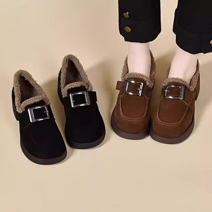 Damen Stiefeletten Bequem Komfort Innenfutter Schnallenverschluss