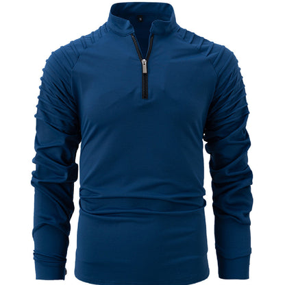 Herren Sportshirt Langarm Zip Hemd Modern Ergonomisch