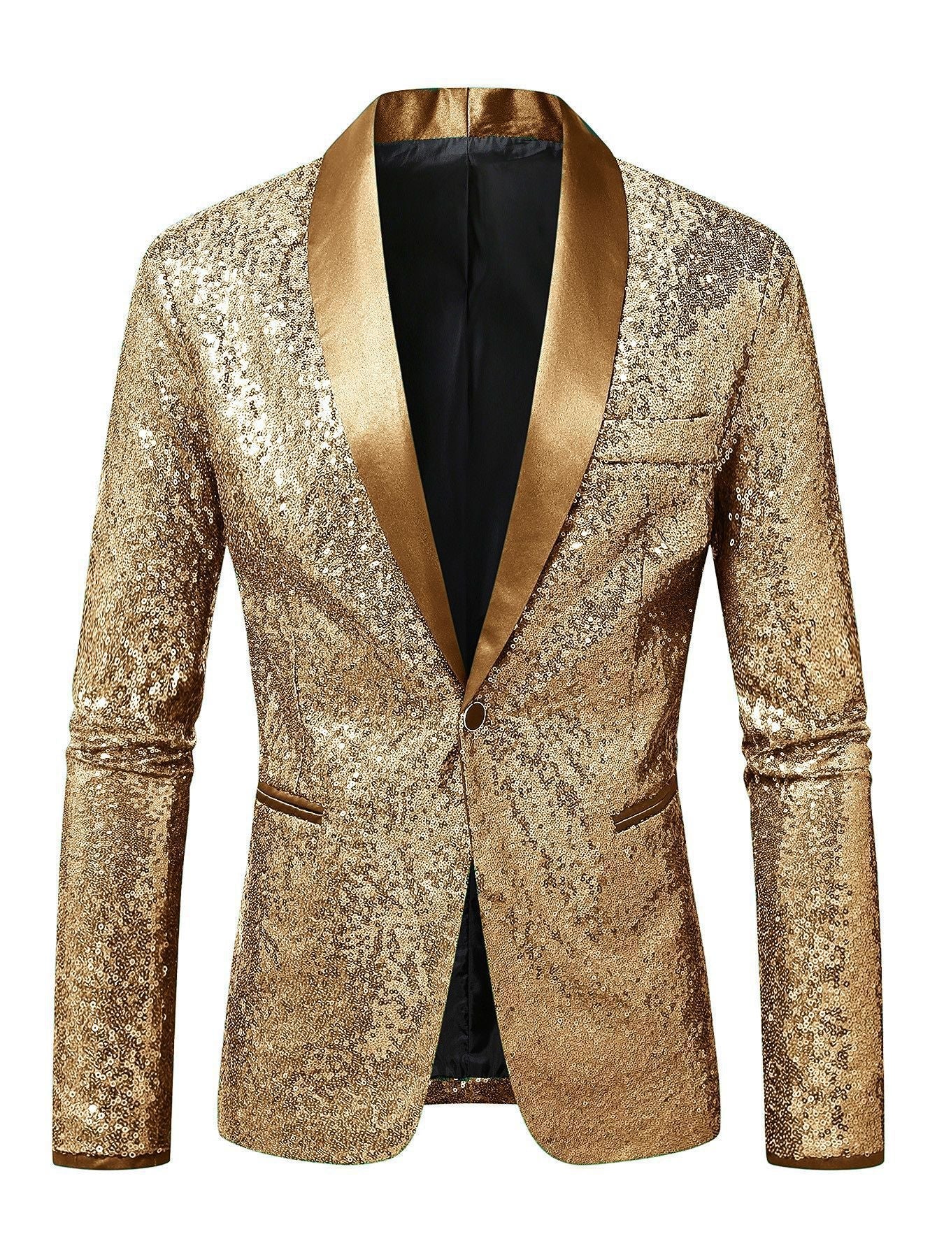 Herren Blazer Pailletten Modern Schnitt Glamour