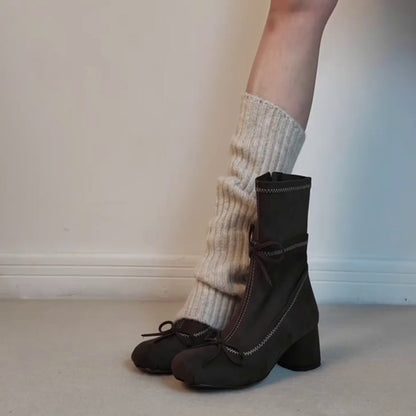 Damen Stiefeletten Wildleder Schnürsenkel Elegante Schuhe