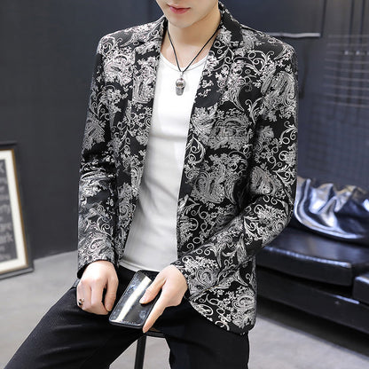 Herren Blazer Elegant Smoking Anzug Blazer mit Muster