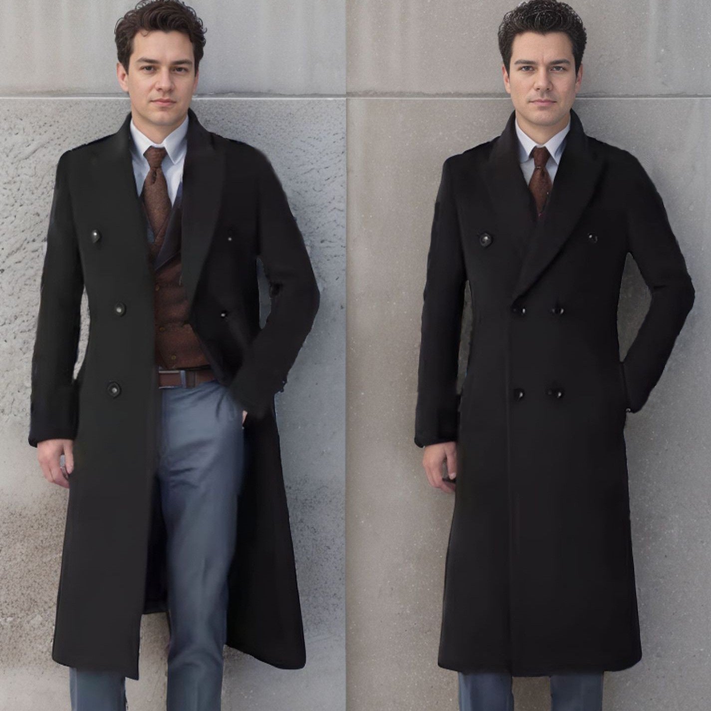 Herren Mantel Doppelfront Eleganter Luxus Winter - BerlinGlamour