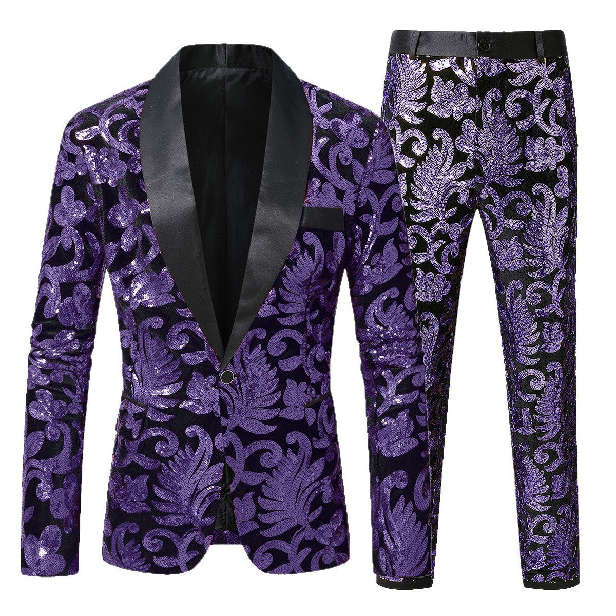 Herren Smoking Anzug Glitzernd mit Pailletten Muster