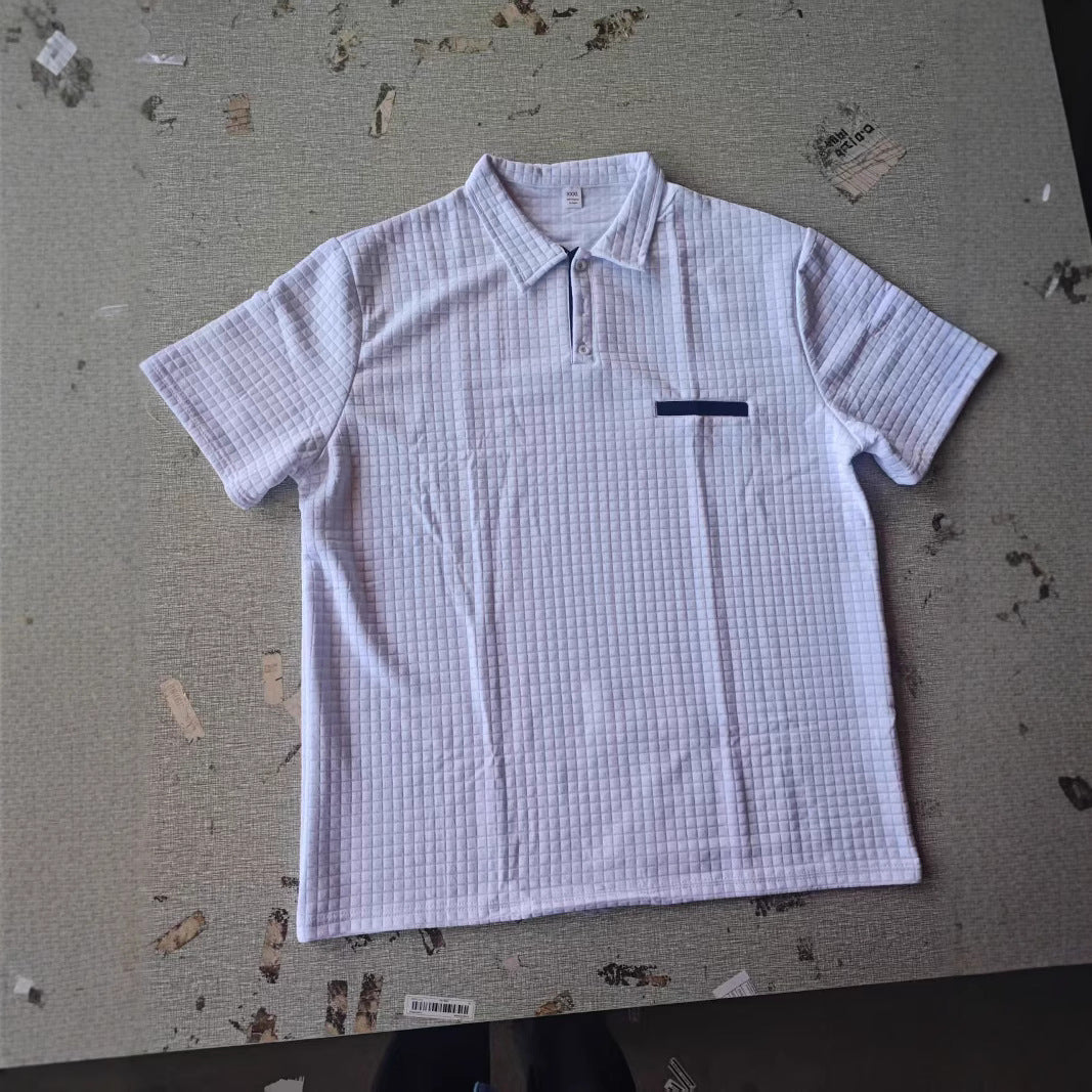Herren Polohemd Kurzarm Elegant Strukturiert Modern