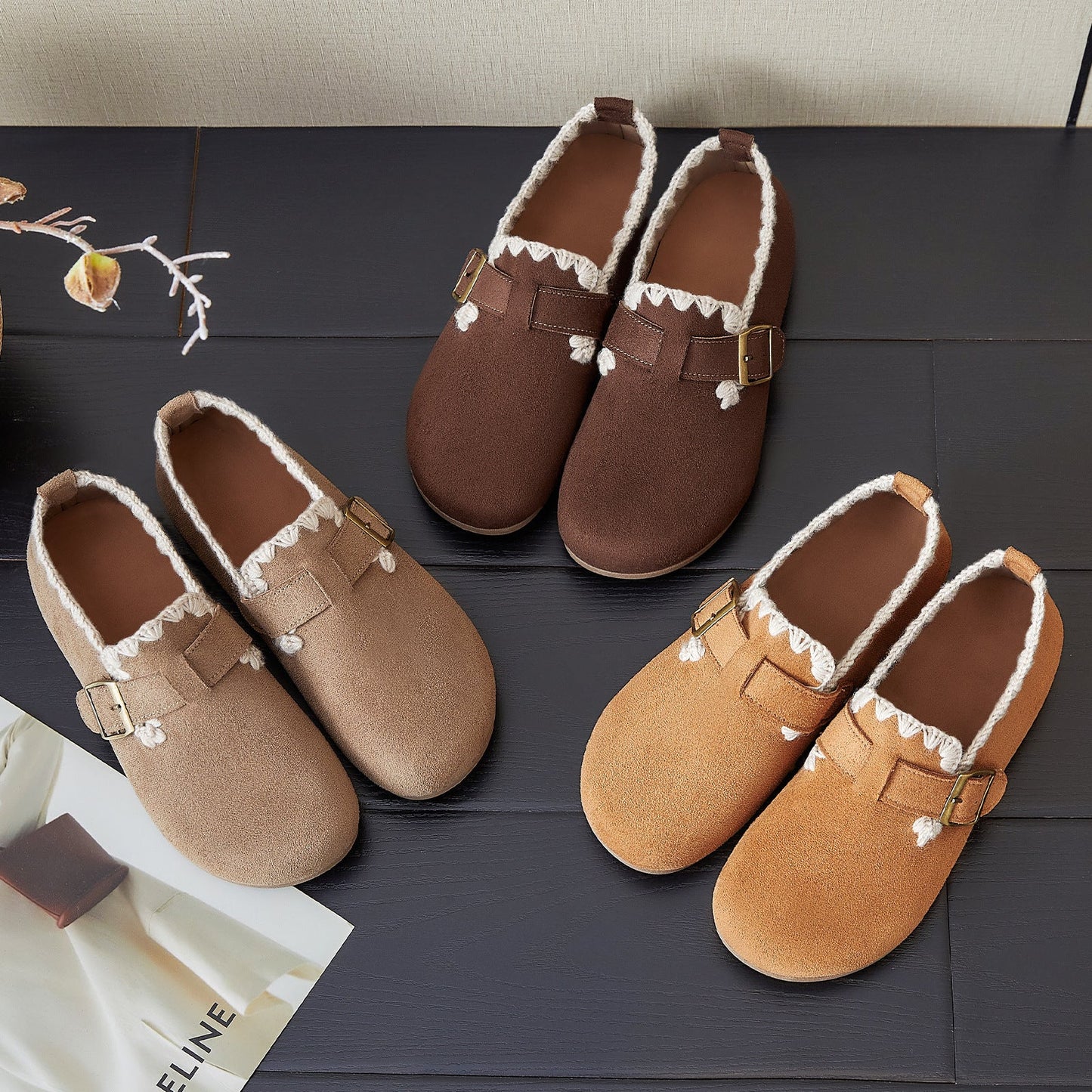 Damen Clogs Komfortabel mit Riemen Moderne Heidi Style