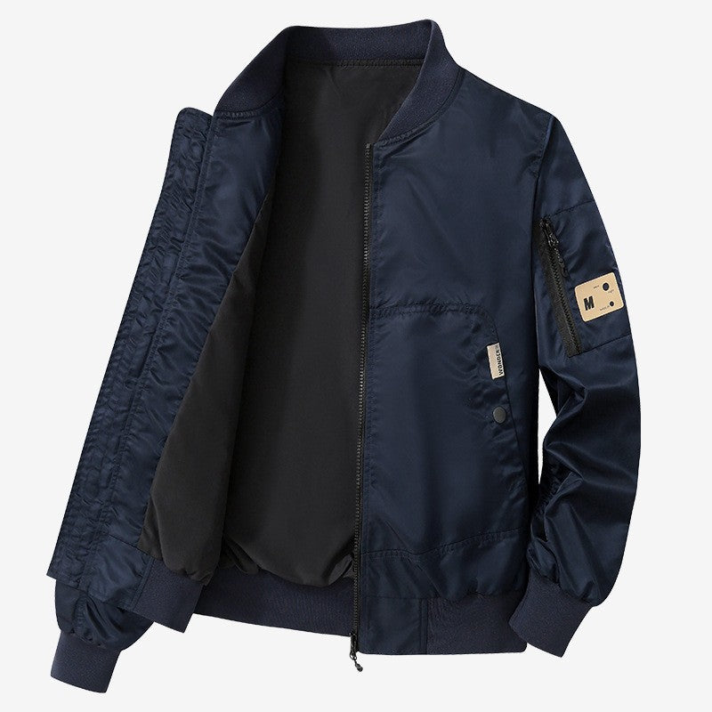 Herren Bomberjacke Modern mit Taschen Schwarz