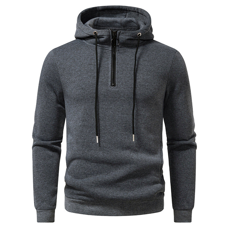 Herren Kapuzenpullover Modern Halblang Reißverschluss