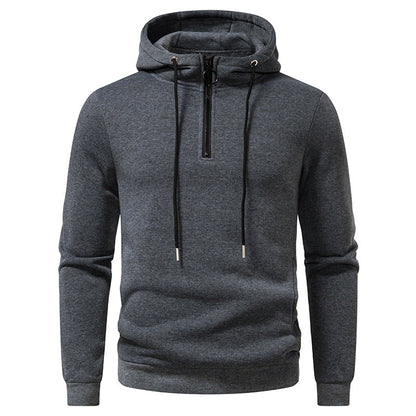 Herren Kapuzenpullover Modern Halblang Reißverschluss