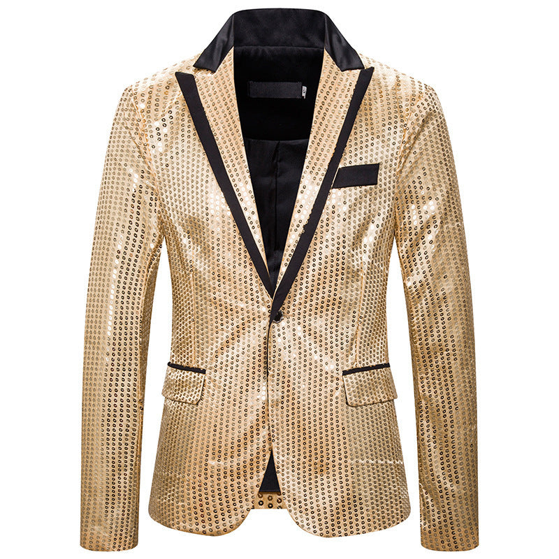 Herren Blazer Elegant Pailletten Modern Schnitt