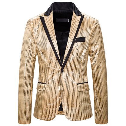 Herren Blazer Elegant Pailletten Modern Schnitt