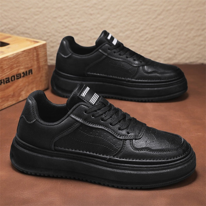 Damen Leder Sneaker Elegante Schuhe Bequem Schwarz