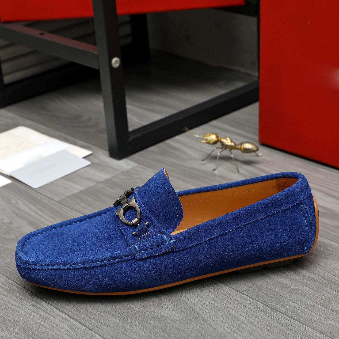 Damen Mokassin Schuhe Wildleder Elegant