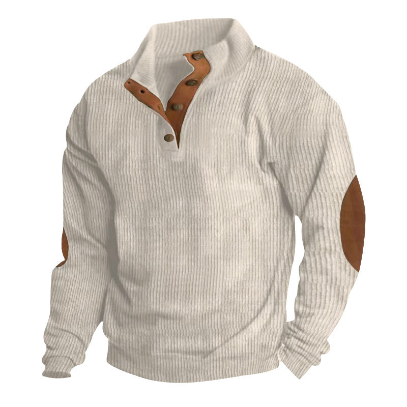 Herren Kapuzenpullover Strukturiert Lederoptik Modern