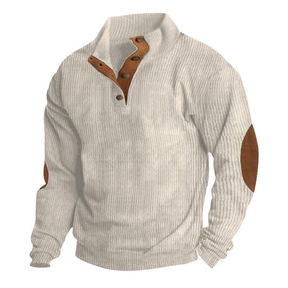 Herren Kapuzenpullover Strukturiert Lederoptik Modern