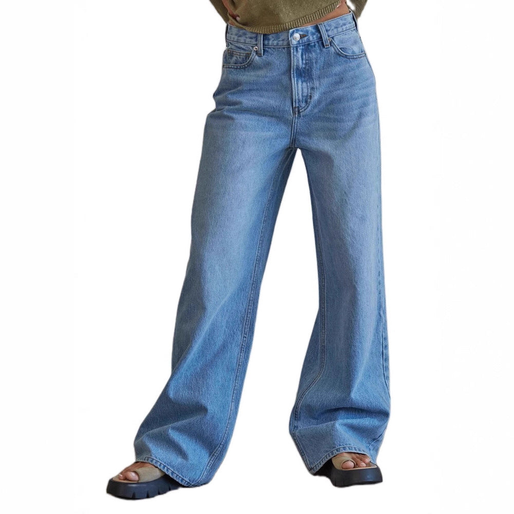 Damen High-Waist Jeans Weite Bequem