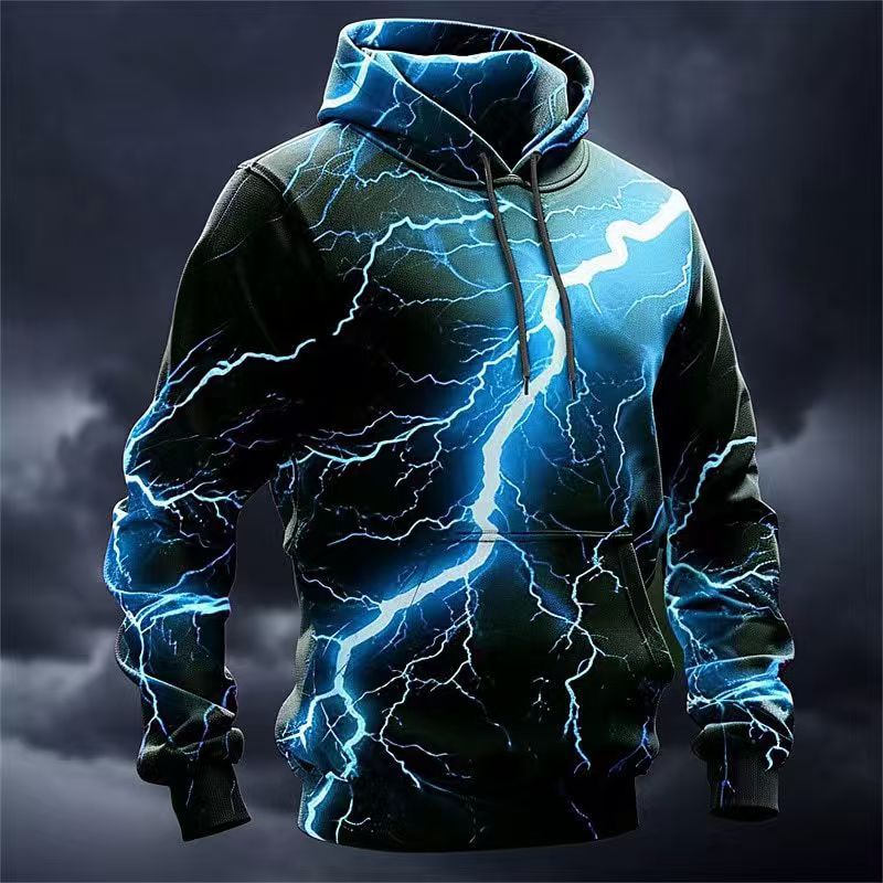 Herren Kapuzenpullover Blitz Design Sportlich Modern