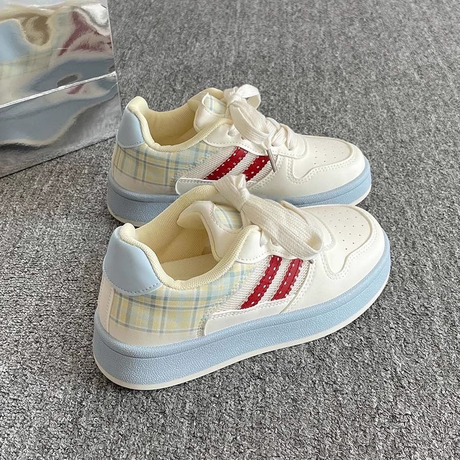Damen Sneaker Karomuster Trendig Schuhe Frauen - BerlinGlamour
