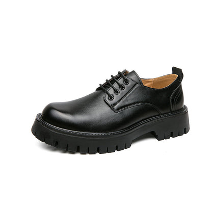 Damen Schnürschuhe Hochhackig Robust Leder Schwarz