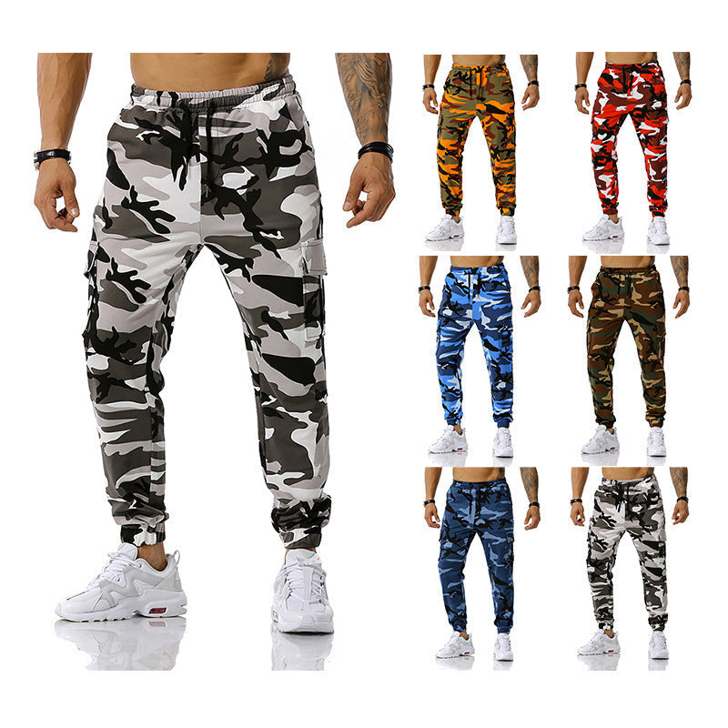 Herren Camo-Hose elastisch mit Taschen