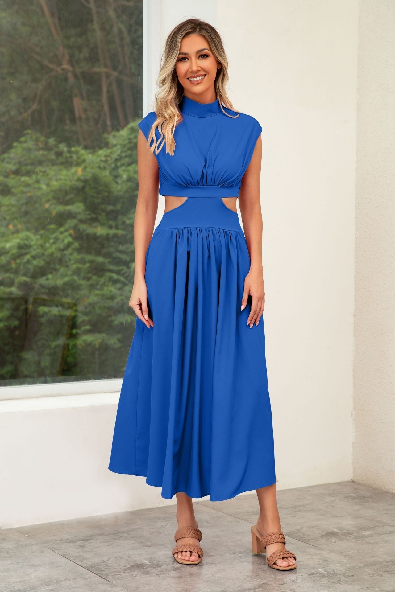 Sommerkleid Damen Cut-Out Halskragen Modern