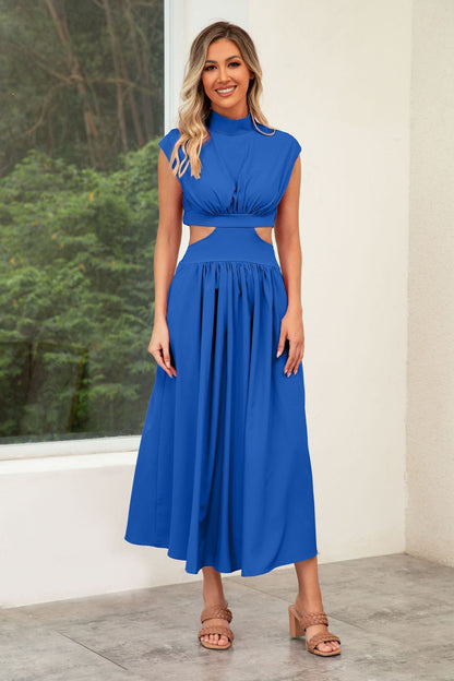 Sommerkleid Damen Cut-Out Halskragen Modern